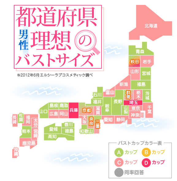 【ちっぱい速報】47都道府県別「理想のバストサイズ」判明 / 全国的に「Aカップ」が支持されている!!