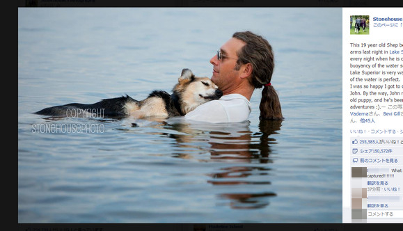 痛みを少しでも忘れられるように……重い関節炎にかかった愛犬を抱え毎日湖に行く男性に世界中が胸を打たれる　