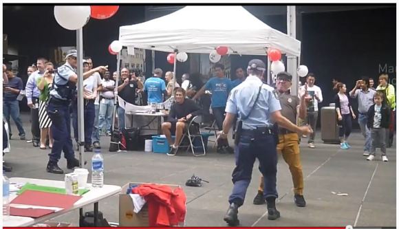 dancing police
