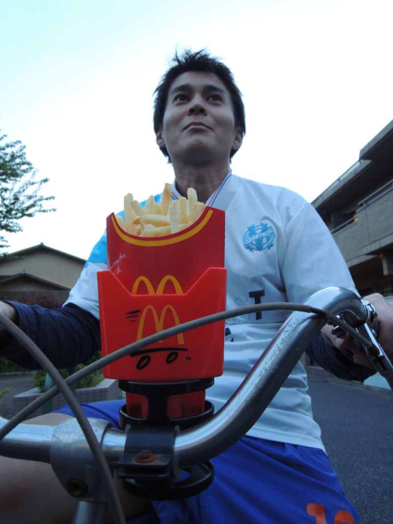 マクドナルド】自転車にポテトホルダーを装着してポテトを食べてみた