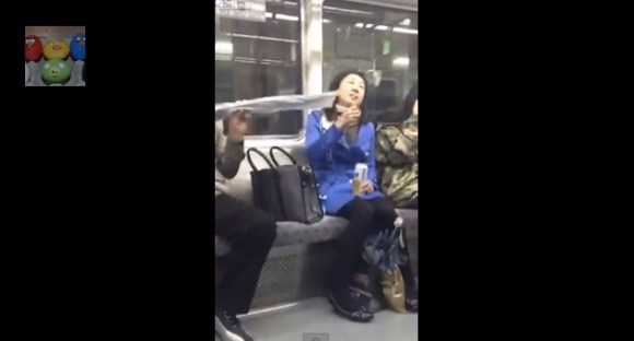 Stupid Korean Lady goes crazy on subway