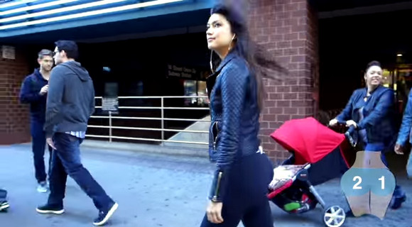 【実験動画】美女のお尻に釘付けな男たちへのメッセージが意外すぎ！ ピタピタパンツをはいた女性が街を歩いたらこうなった