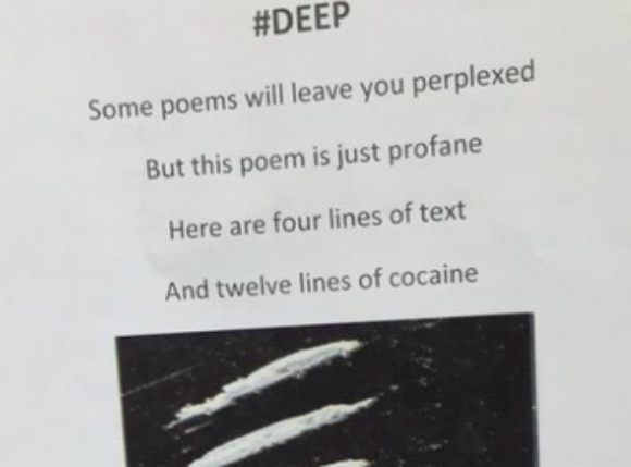 コカインで書かれた詩がぶっ飛んでいる / インパクト満点の16行詩