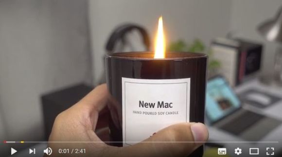 「新品のMacを開封した時の香り」がするキャンドルが登場！ 匂い検証した動画によると ‟近い何か” を感じ取れるらしい