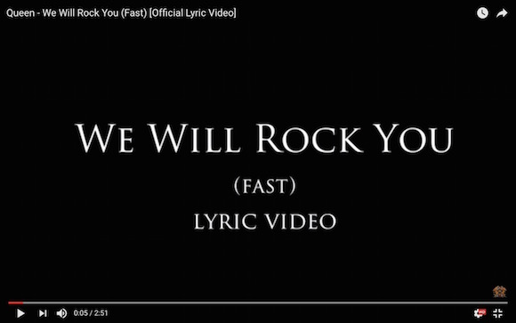 【必聴動画】テンポの速い『We Will Rock You』がめちゃカッコイイ