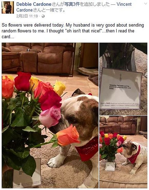 【ちょっとショック】「夫が花束を贈ってくれた！」と思った妻……実はペットのワンコ宛てだった件がビミョーに悲しい