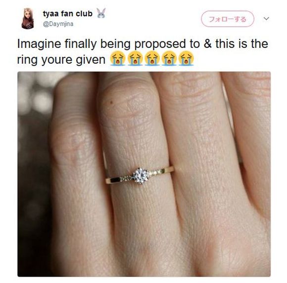 「婚約指輪のダイヤが超小さかった…」と写真つきでツイートした女性、ネット民から集中砲火を浴びる