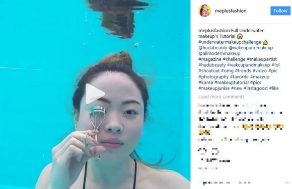 「水中で完璧にメイクを仕上げる女性の動画がスゴい！」と話題に / 再生回数が100万回超え！