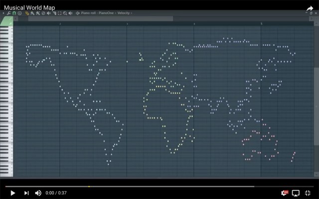 マジで神曲になってる…！ 世界地図を「MIDI」に変換して演奏した動画が目（耳）からウロコ