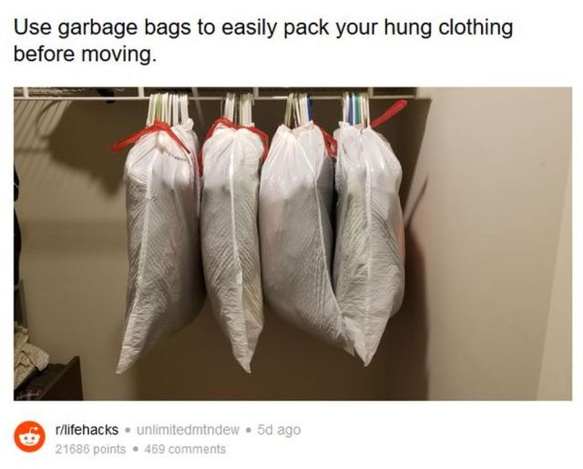 これは使えるライフハック！ 引っ越し時に「ゴミ袋で衣類をまとめる方法」が目からウロコ