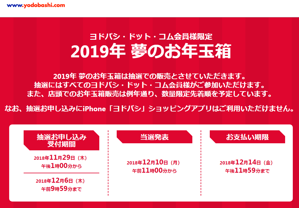 急げ ヨドバシの福袋の抽選が始まってるぞ 当たれば並ばずに済むしデメリットは皆無 ロケットニュース24