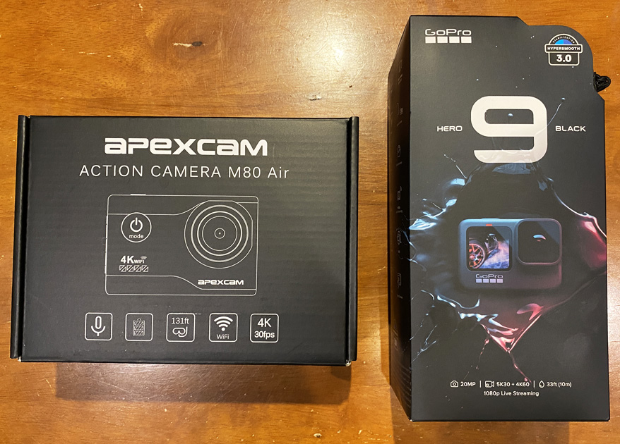 4980円の激安アクションカメラ『Apexcam』と最新の『GoPro HERO9 Black