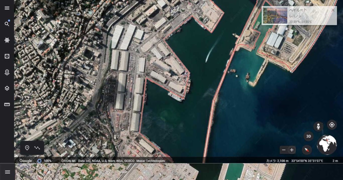 史上最大規模の爆発事故が起きたレバノン ベイルート港の地形はこう変わった ロケットニュース24