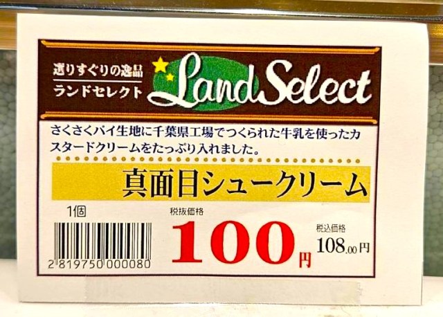 千葉のご当地スーパー ランドロームの「真面目シュークリーム」を食べたら複雑な感情に陥ってしまった…さすがに100円はやりすぎだろ