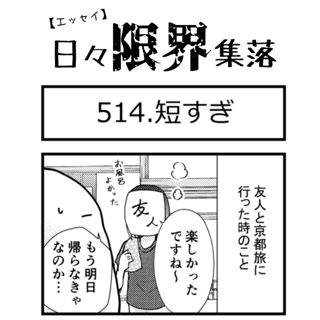 【エッセイ漫画】日々限界集落 514話目「短すぎ」