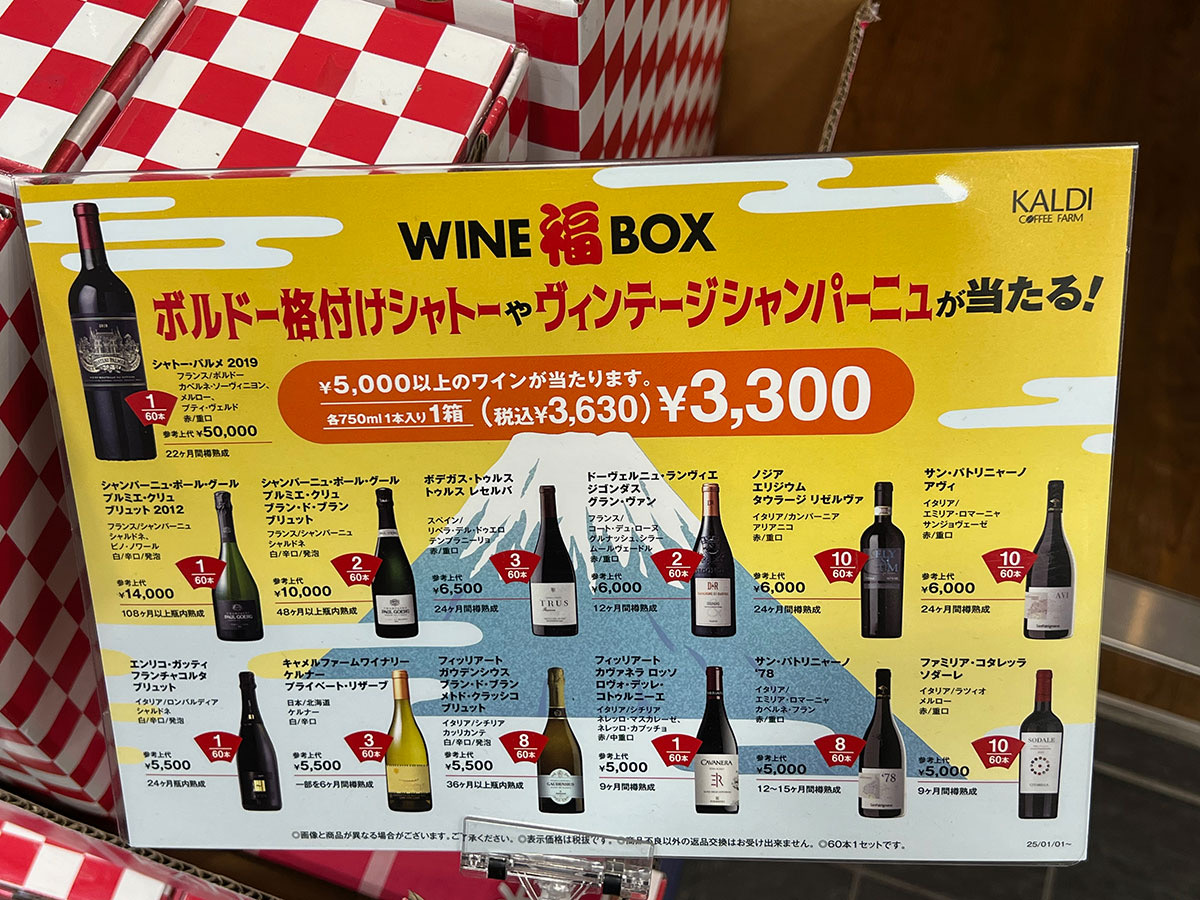 正月の勢いでカルディの「WINE福BOX」に1万円突っ込んだ結果 → 初手で