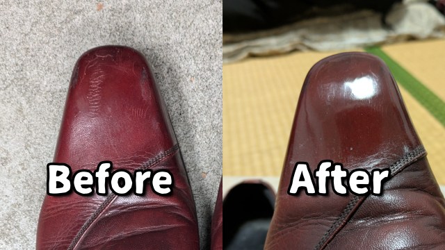 【知らなかった】ミスターミニットの靴磨き「鏡面磨き」は本当に鏡みたいにピカピカになる！