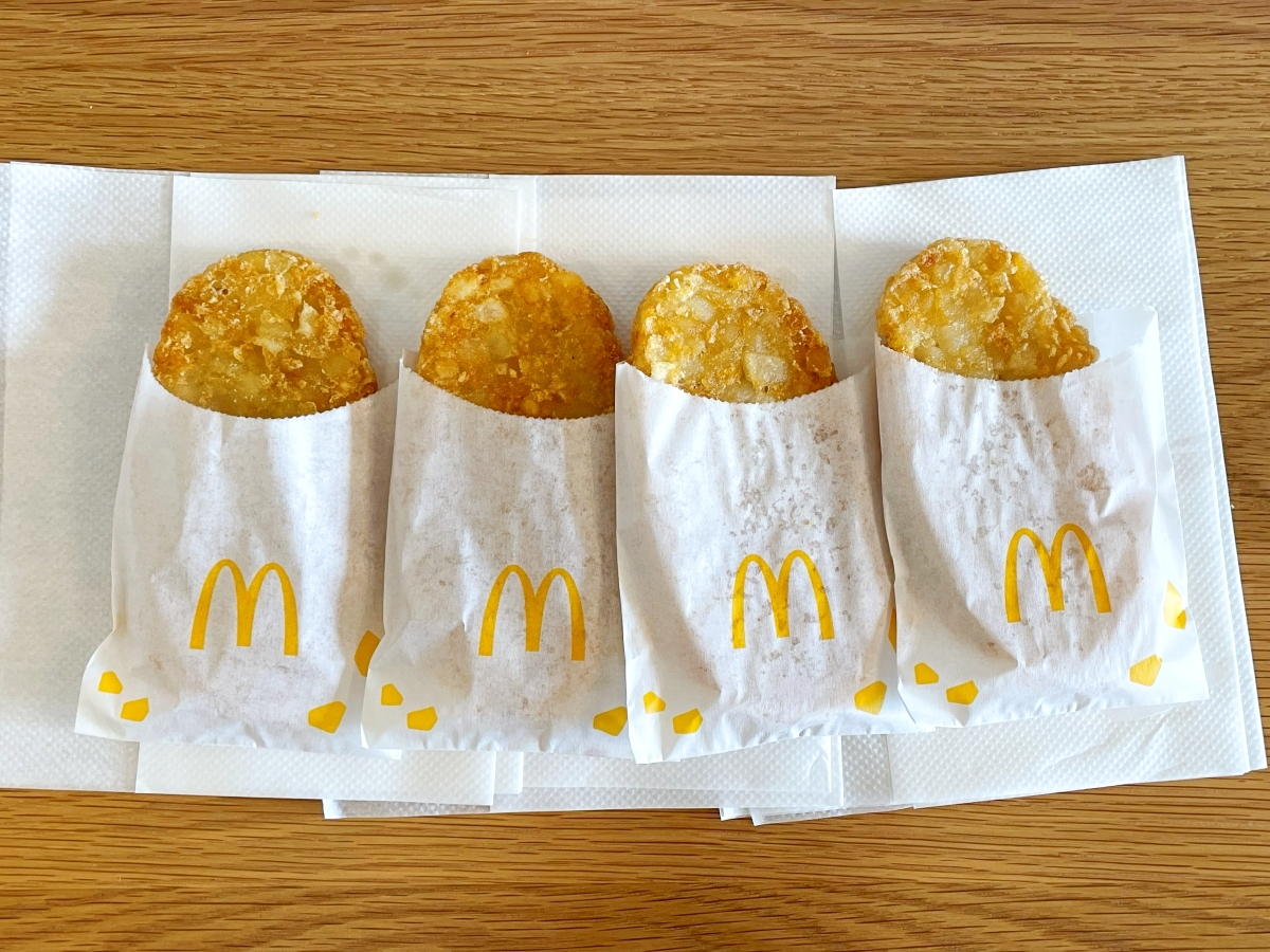マックフライポテトをハッシュポテトで挟んだ「100％ポテトバーガー