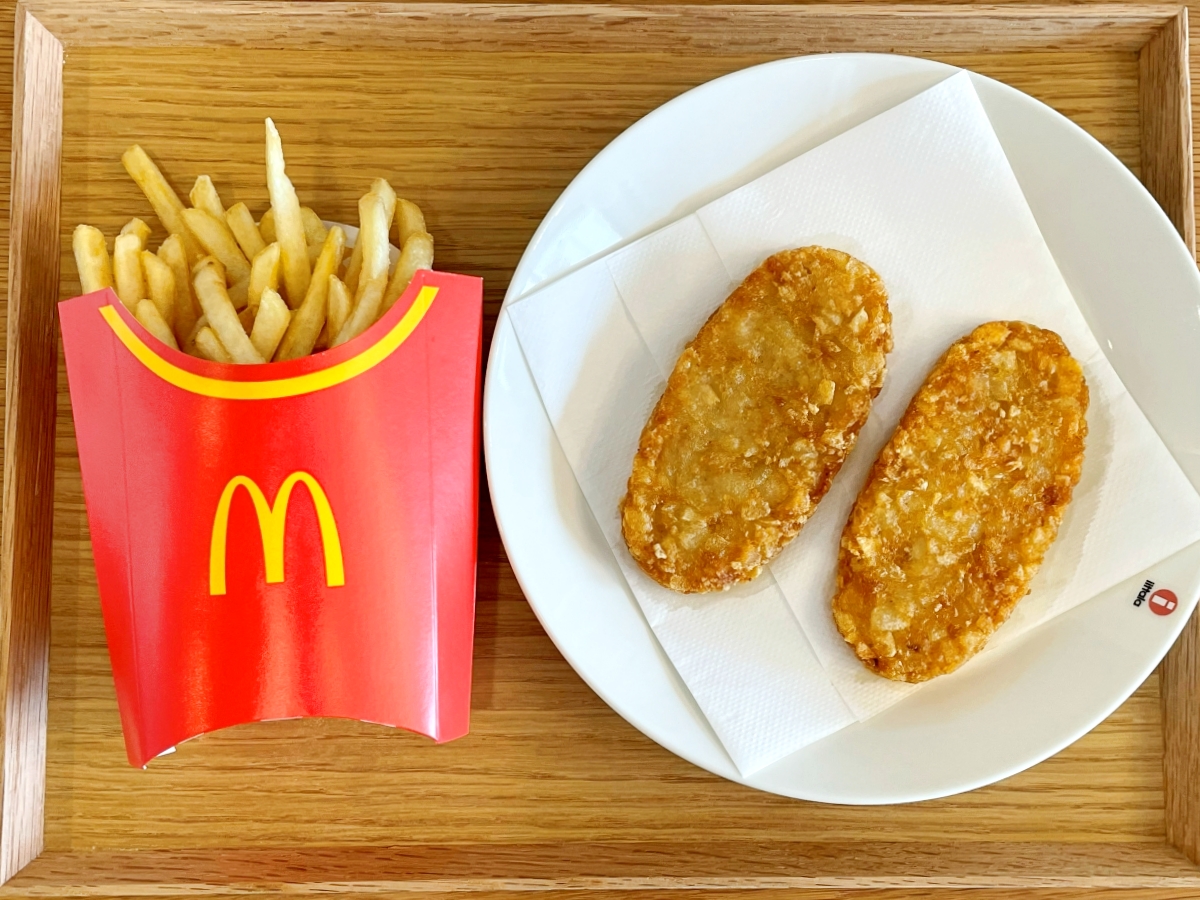 マックフライポテトをハッシュポテトで挟んだ「100％ポテトバーガー