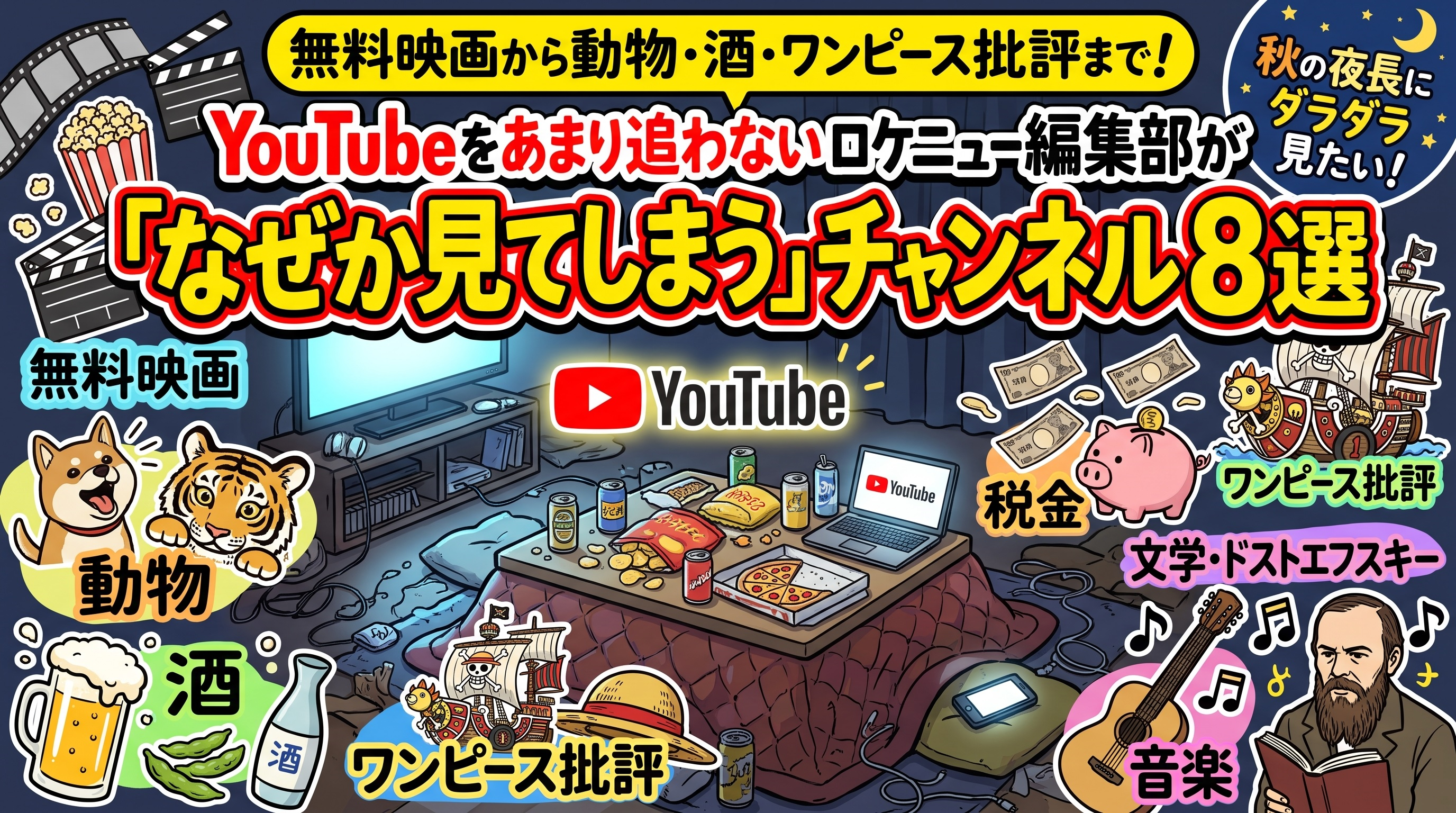 無料映画から動物・酒・ワンピース批評まで！YouTubeを追わないロケニュー編集部が「なぜか見てしまう」チャンネル8選